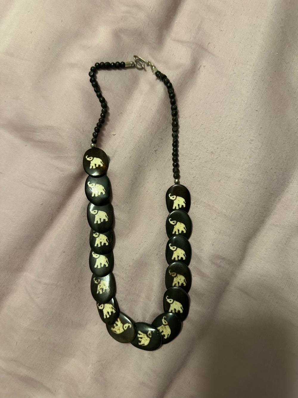 Black Elephant Beaded Necklace - Women's Jewelry